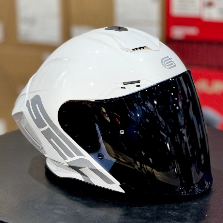 SEC Focus Helmet for Motorcycle Half Face Dual Visor with Extra Clear ...