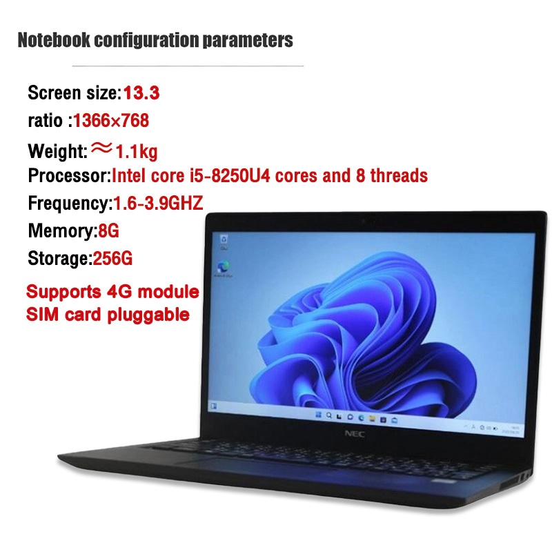 NEC Laptop VKT16B Intel Core i5 8250U Quad-Core UHD 620 Graphics