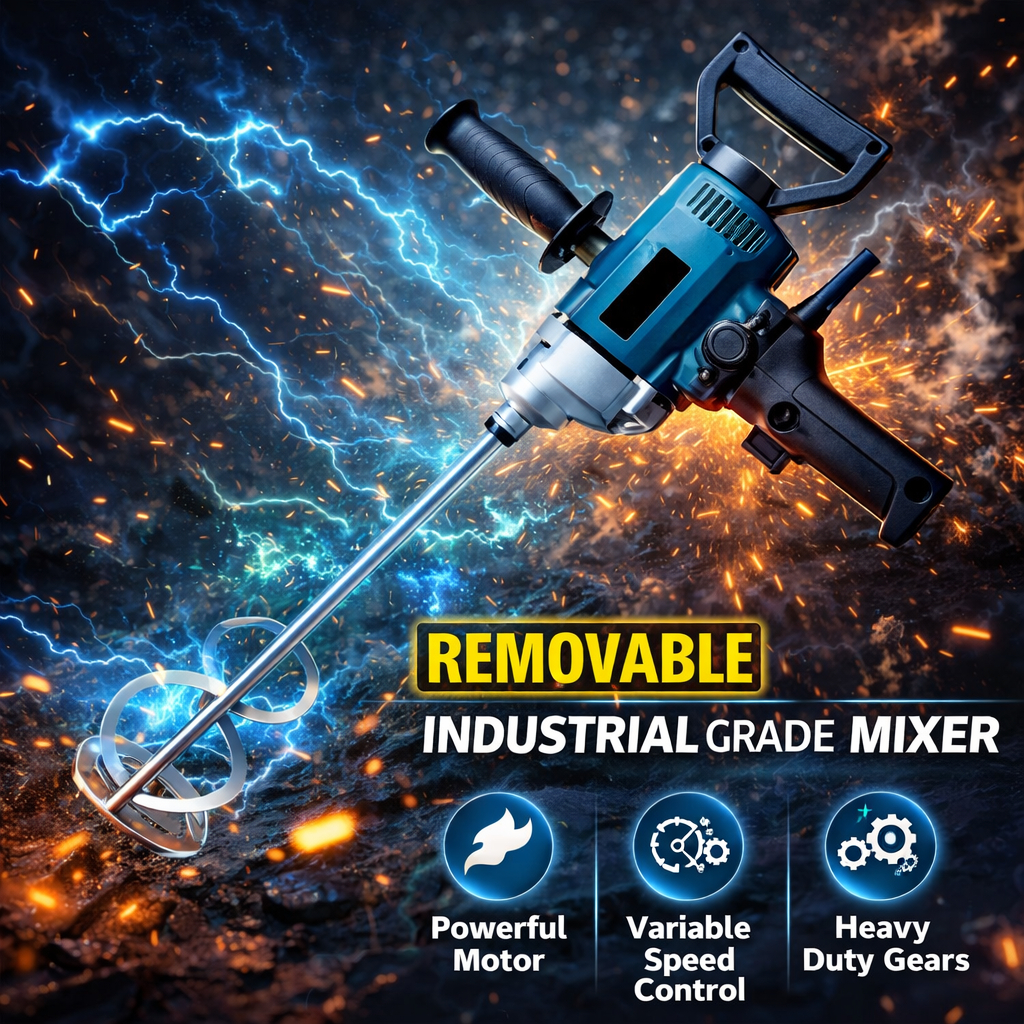 2400W ELECTRIC MIXER 6 Speed BLENDER CEMENT CONCRETE PAINT MIXER POWER ...