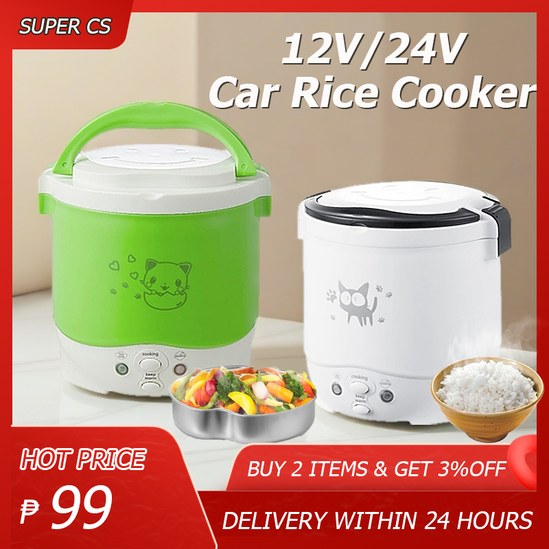 12V /24V 1L Car Rice Cooker Multi-function Cooker Non-stick Inner Pot ...