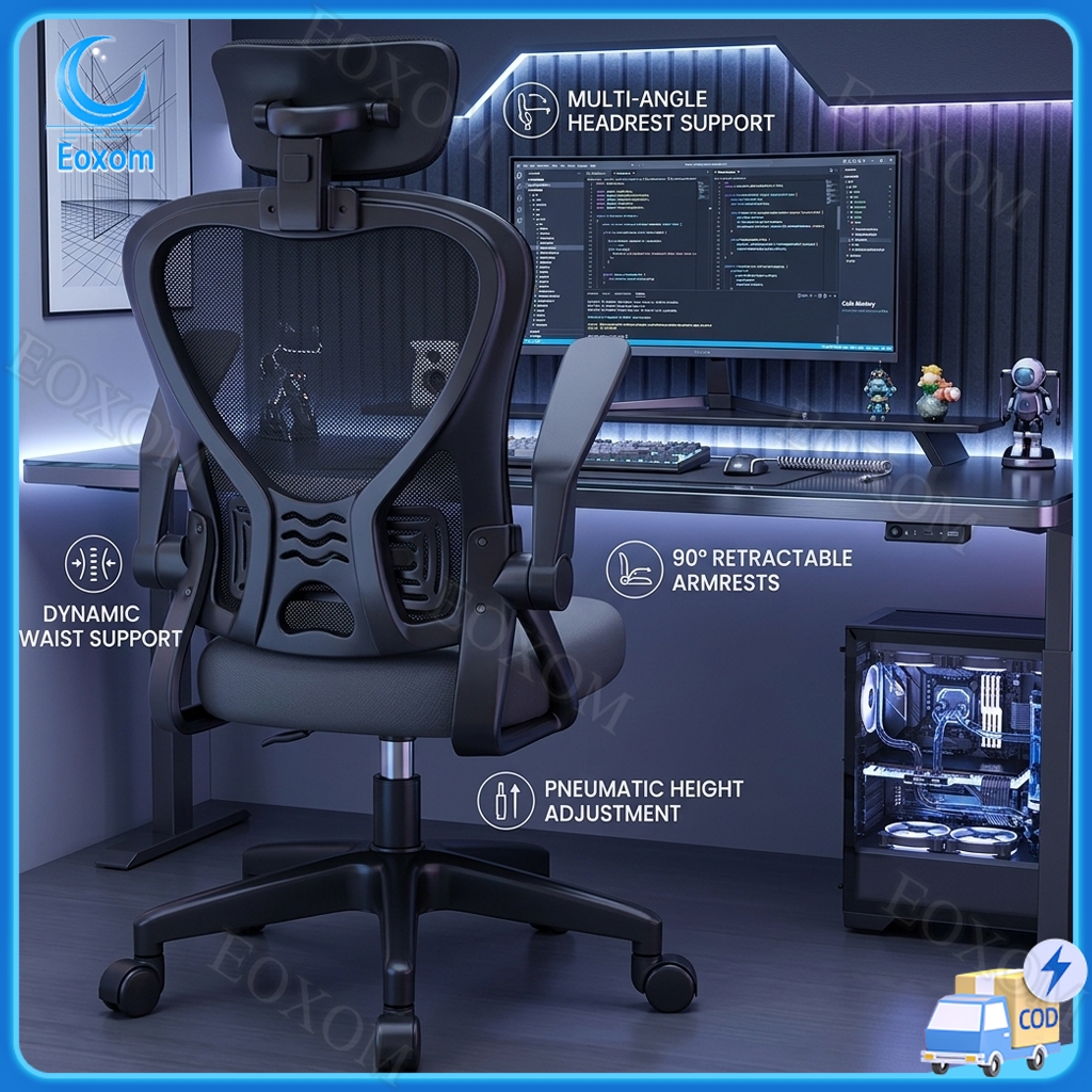 Ergonomic Chair Space-Saving Office Chair 90° Flip-up Armrest Mesh ...
