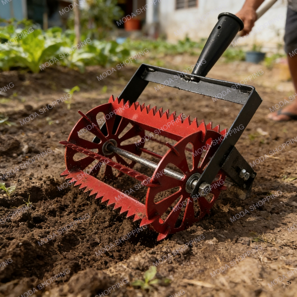 Manual Rotary Wheel Hoe Hand Push Garden Weeder & Cultivator with ...