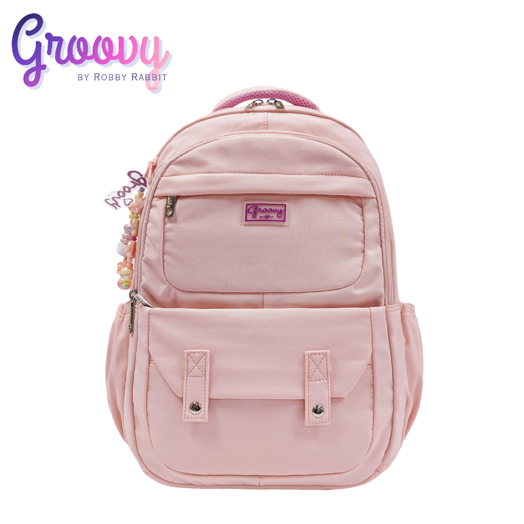Groovy Bags by Robby Rabbit Daphne Backpack 18-Inch With Flap (Pink ...