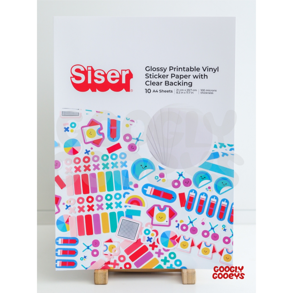 Siser Glossy Printable Vinyl Sticker with Clear Backing | A4 10pcs ...