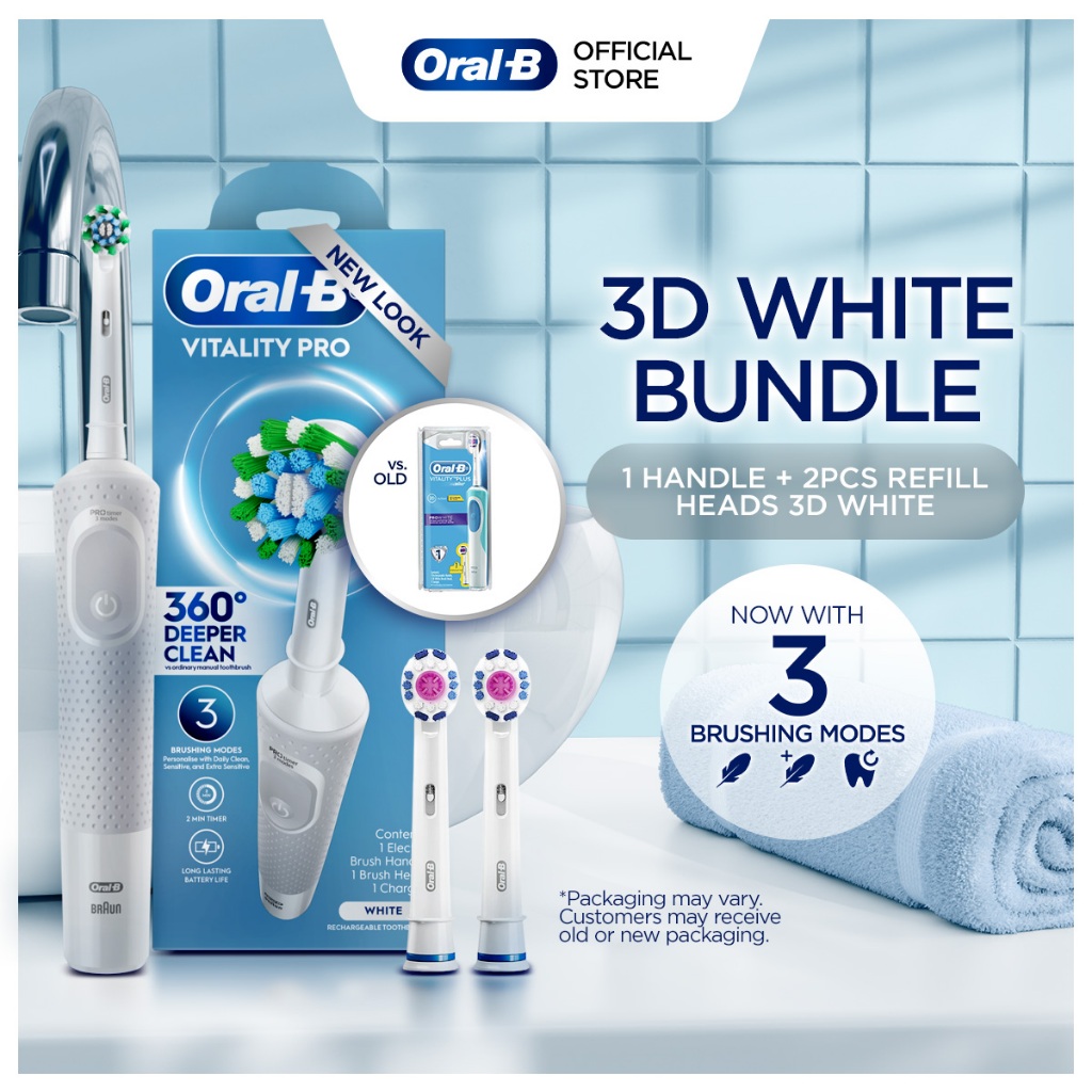 [100% Authentic][ORAL-B ELECTRIC TOOTHBRUSH VALUE BUNDLE] 3D White ...