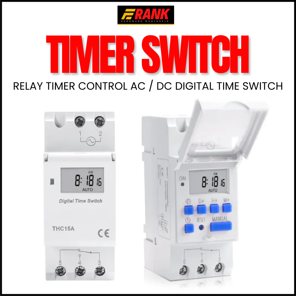 Programmable Digital Time Switch Relay Timer Control AC/DC 220V THC15A ...