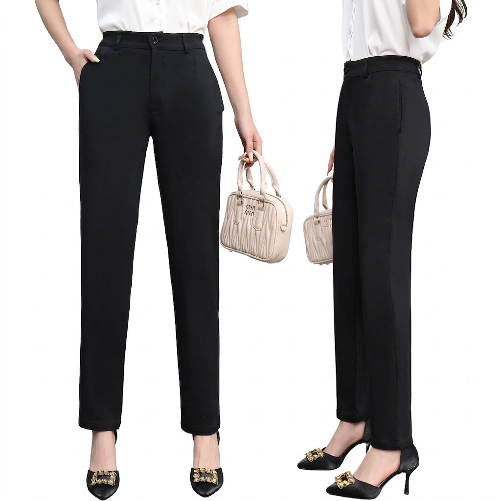 Hello Moderne Black Pants Slacks Women Two Pockets Office Formal Attire ...