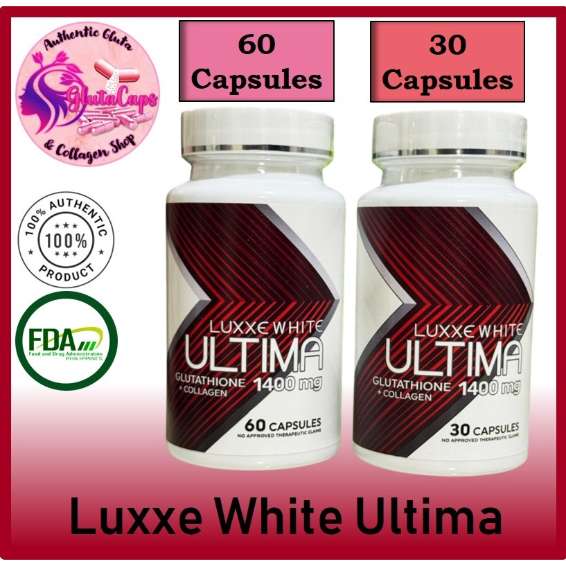 Luxxe White Ultima 1400mg 60 Capsules Authentic by Frontrow | Shopee  Philippines