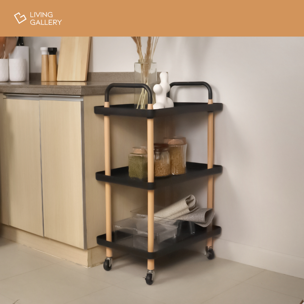 Living Gallery 3-Tier Rectangular Utility Trolley | L53xW36xH85cm ...