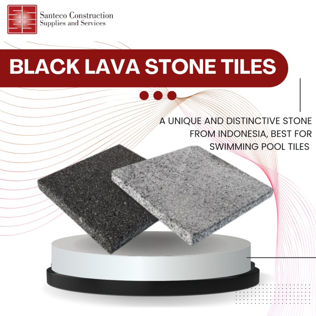 Black Lava Stone Tiles from Indonesia - Bali Themed Pool - 100pc/box ...
