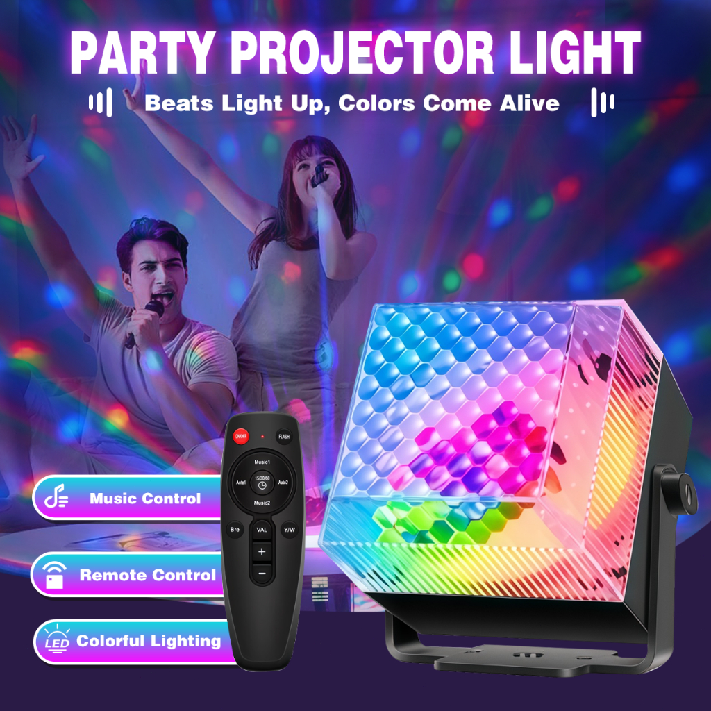 RGB LED Party Projector Light Disco Sound Control Light Stage Strobe ...