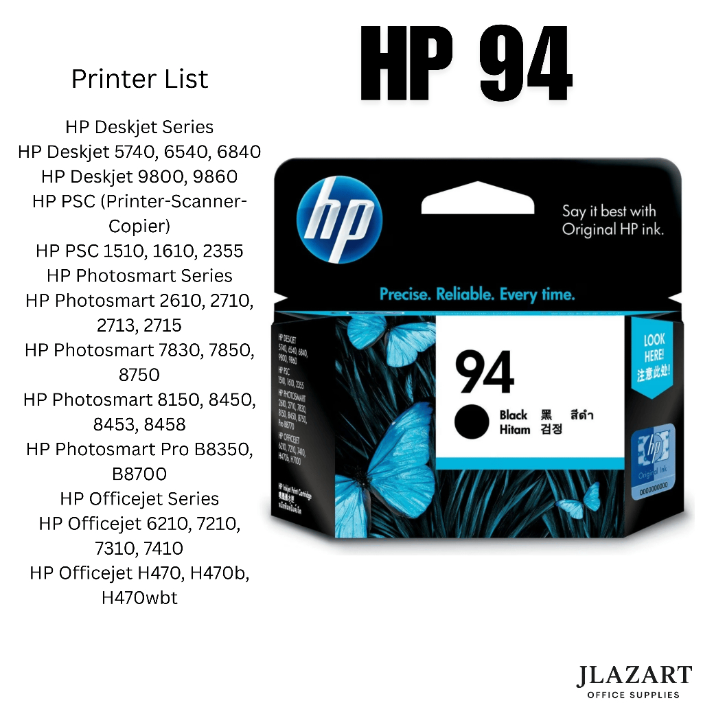 HP 94 Black Original Ink Cartridge – Genuine HP Ink for Deskjet, PSC ...