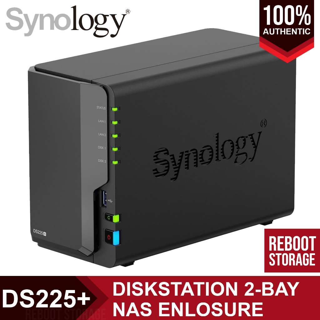 Synology DiskStation DS225+ 2-Bay NAS Enclosure Network Attached ...