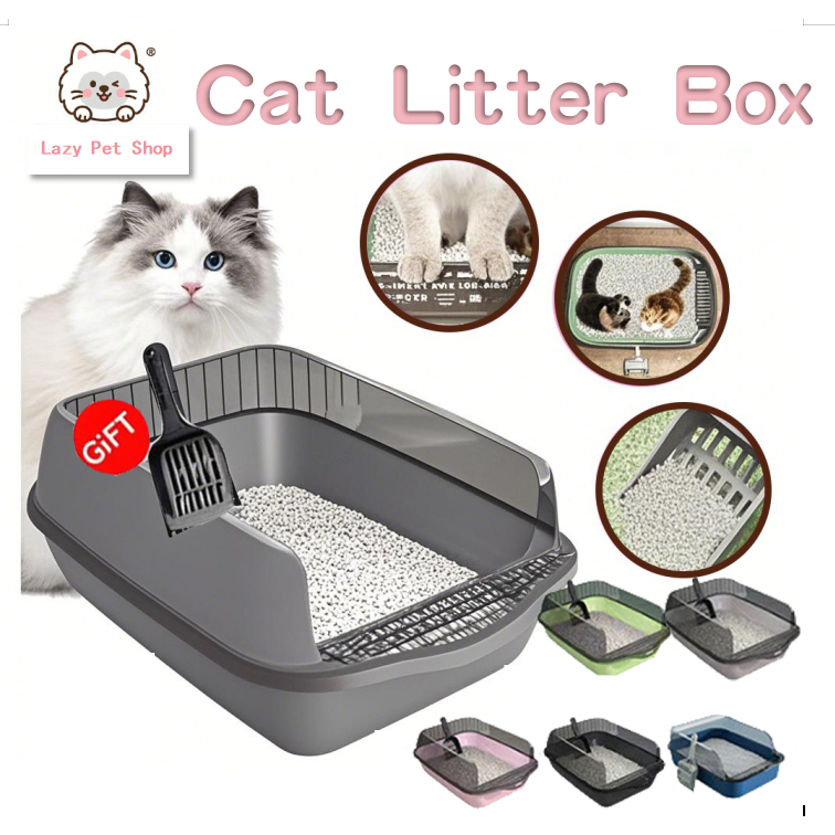 COD Cat Litter Box Pee Pad Dog Poop Tray Box Easy To Clean Pet Nest Litter  Box With Strainer