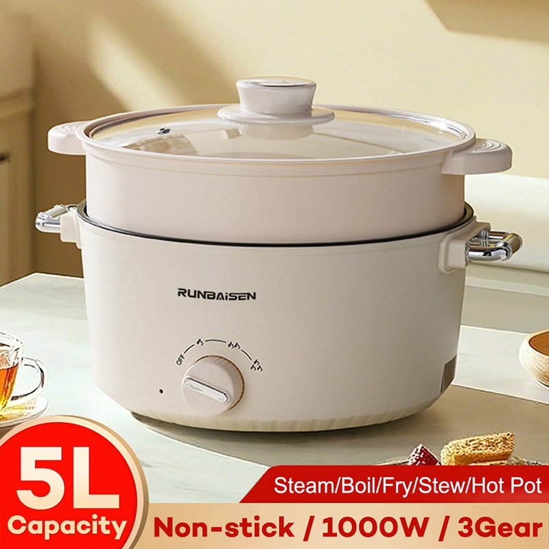 5L Multi Electric Cooker 28CM Large Capacity Rice Cooker With Steamer ...