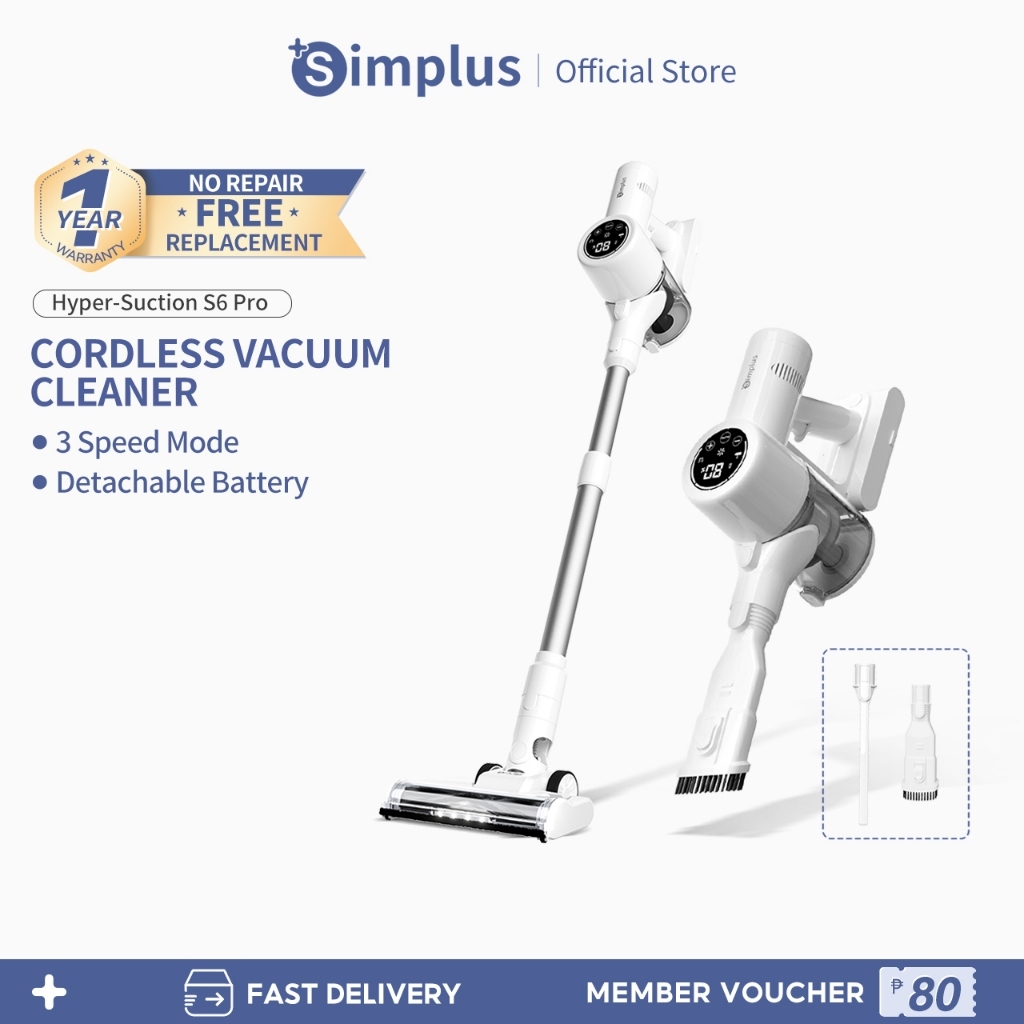 Simplus Cordless Vacuum Cleaner for Home Wireless Vacuum with Powerful ...