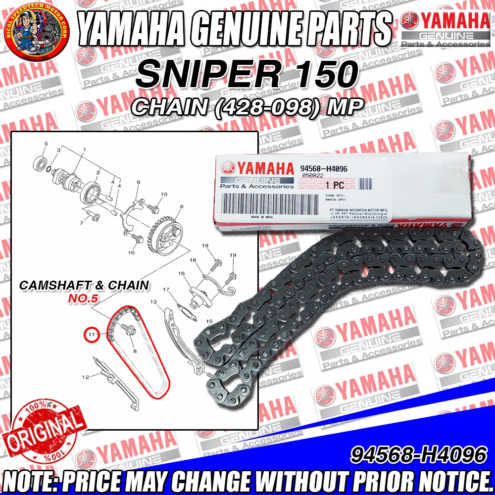 SNIPER 150 / TFX 150 CHAIN (428-098) MP (YGP) (GENUINE: 94568-H4096 ...