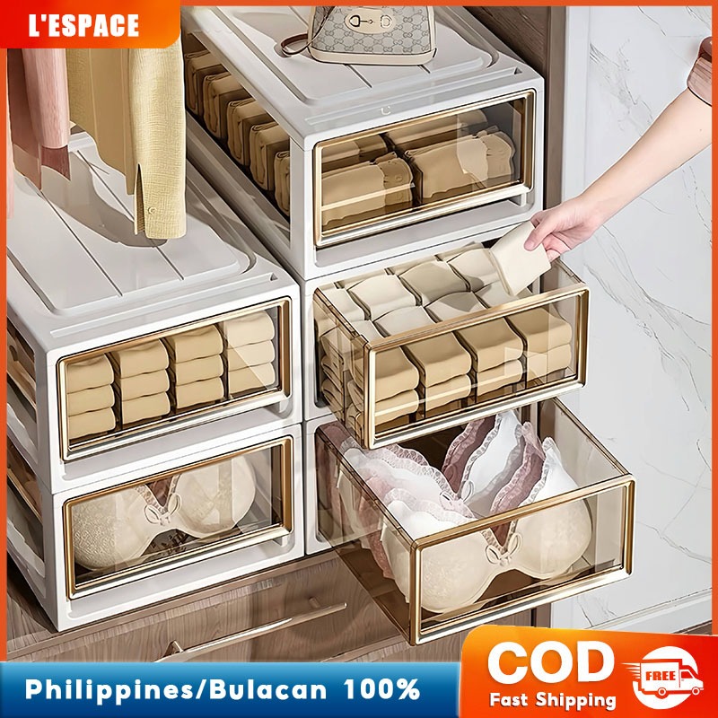 12/24 Grids Transparent Underwear Storage Box Drawer Organizer ...