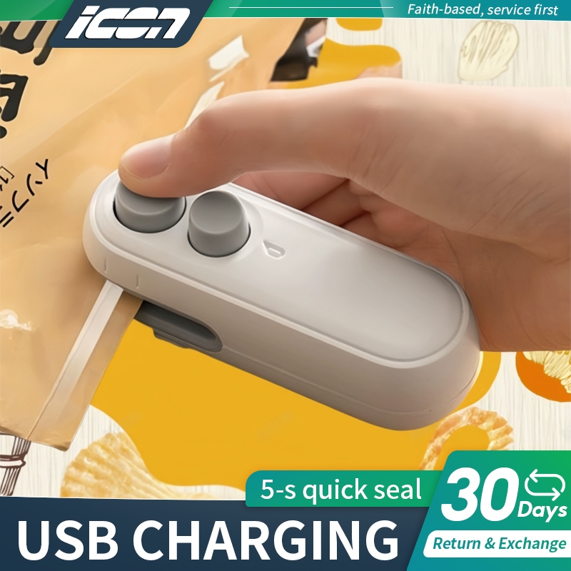 ICON 2-in-1 Portable Heat Sealing Machine Kitchen Rechargeable Mini ...