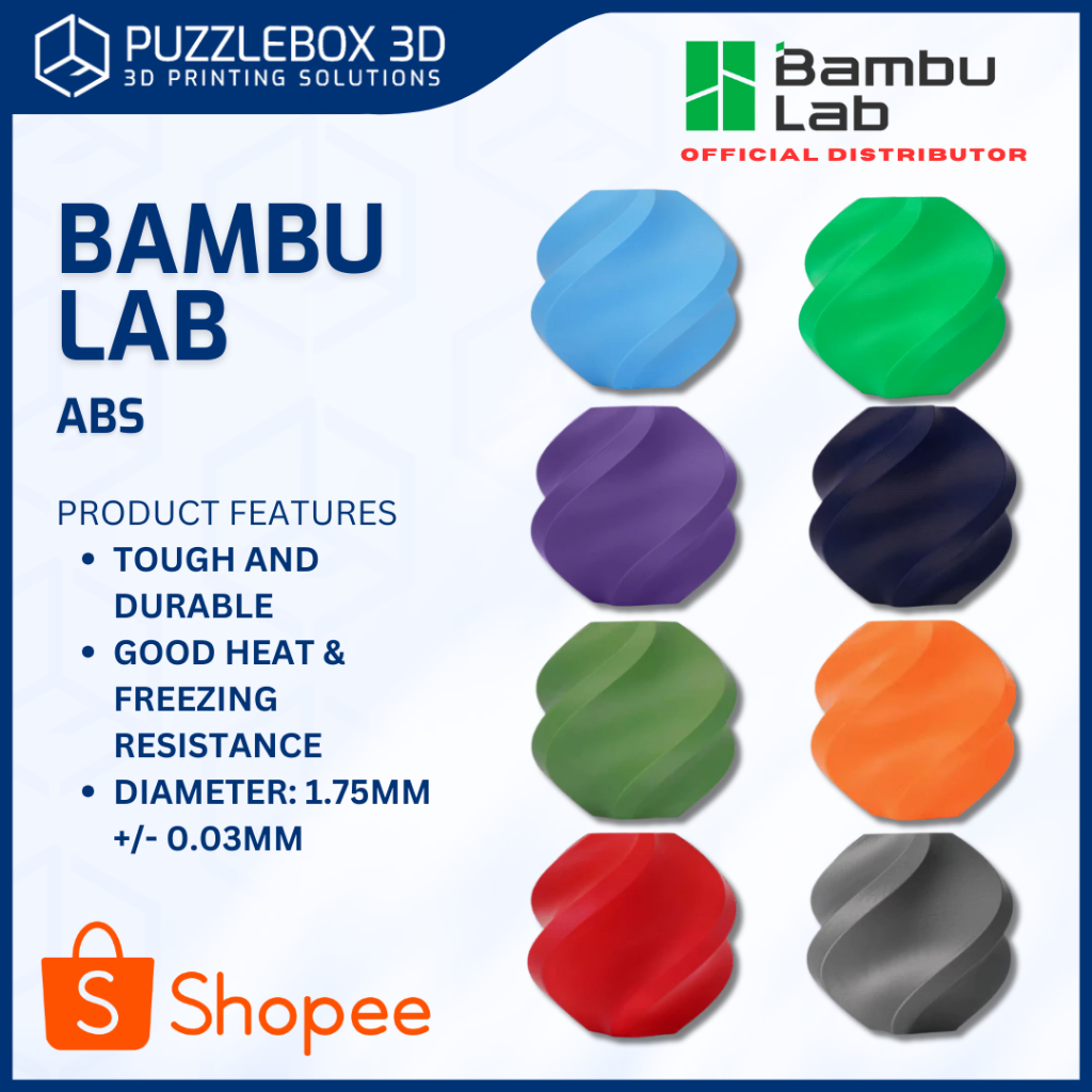 Bambu Lab ABS 3D Printing Filament Tough Durable Good Heat & Freezing ...