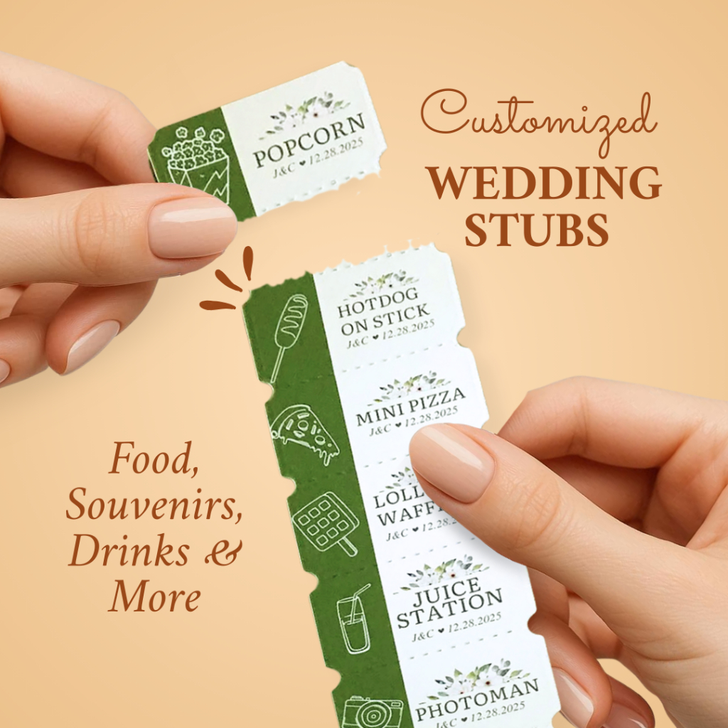 Food Stubs [10 strips] for Weddings Partys Reception Management by ...