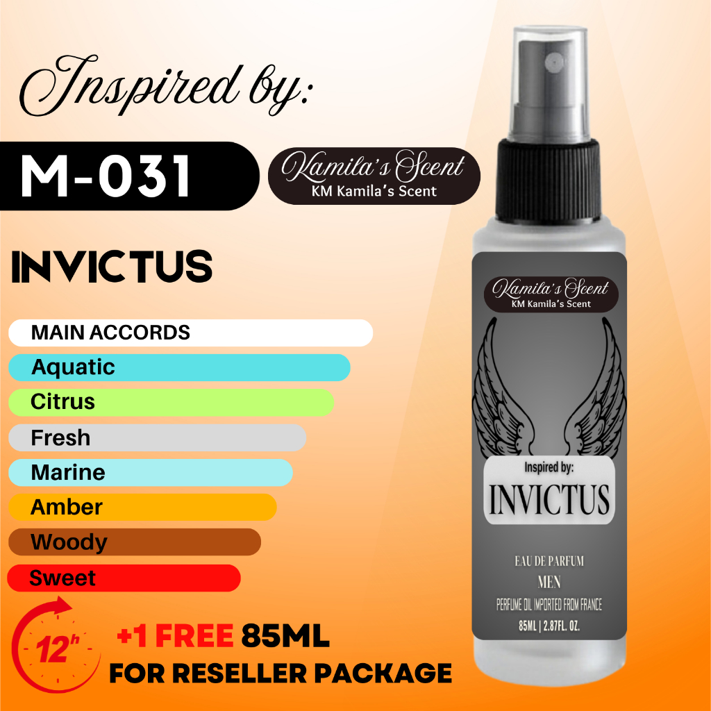 INVICTUS Perfume Inspired Scent OIL BASE Long Lasting 85ml FOR MEN ...