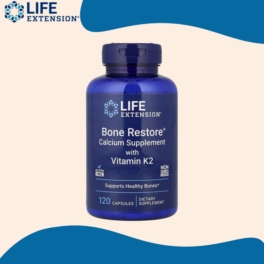 Life Extension, Bone Restore, Calcium Supplement with Vitamin K2 ...