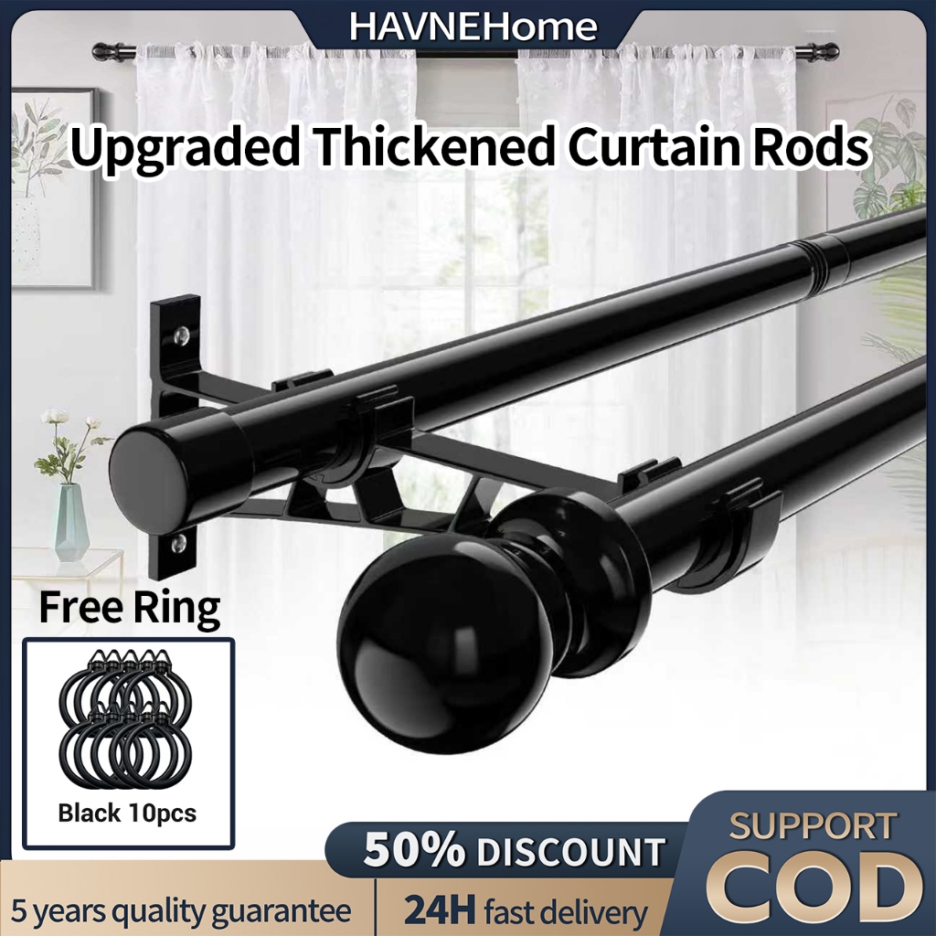 46~365CM Curtain Rod With Dual Pole Bracket For Window Roman Rod ...