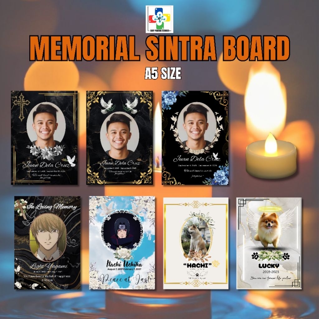 Lapida Memorial Sintra Board A5 Size with/without led candle | Shopee ...