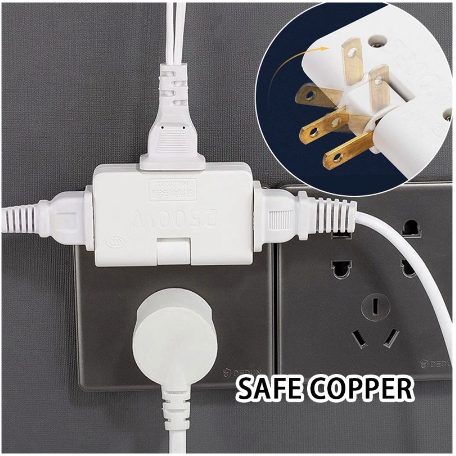 3pcs Rotatable Socket Converter One In Three Extension Plug Travel ...