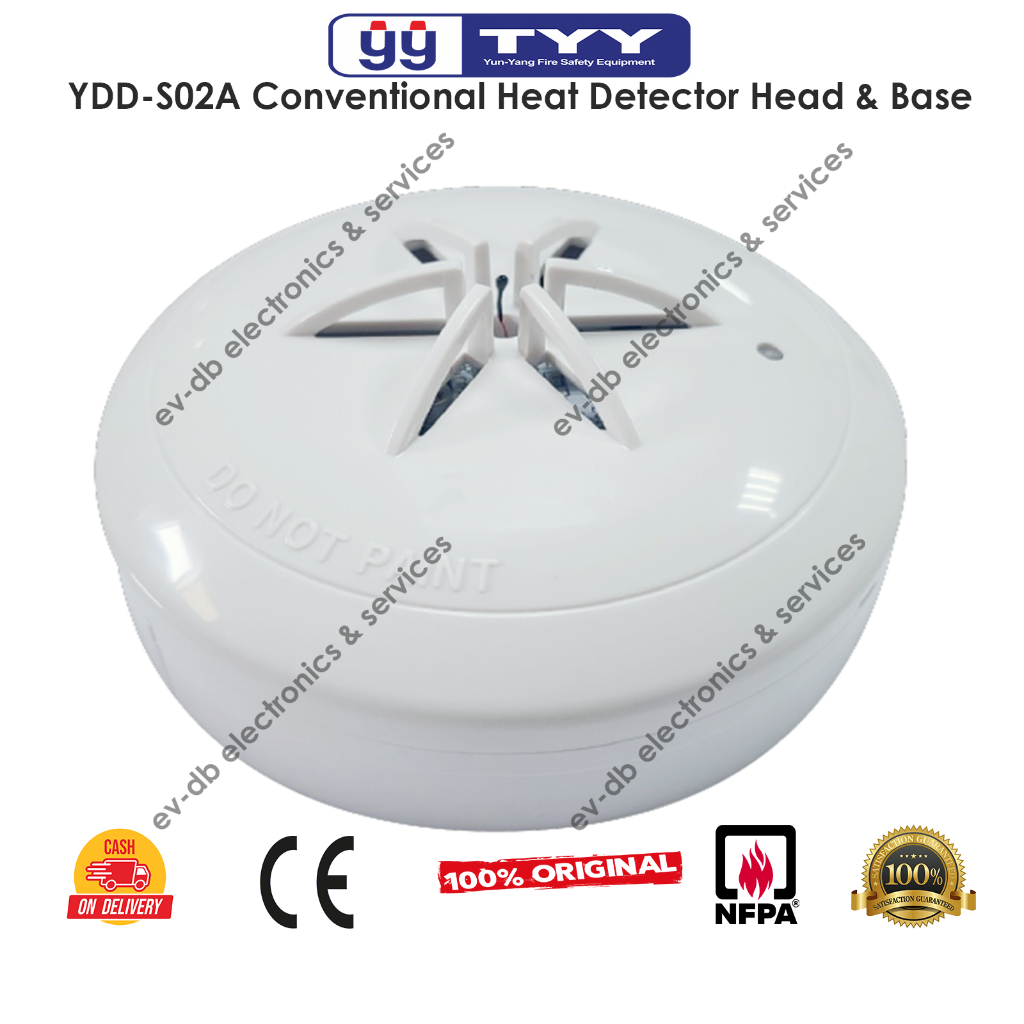 TYY Conventional Heat Detector Head & Base YDD-S02A Previously YDT-S01 ...