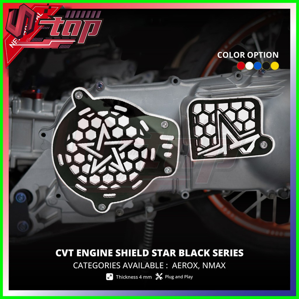 CVT Cover Engine Cover Star Black Series for Aerox V2 Nmax V2 High ...