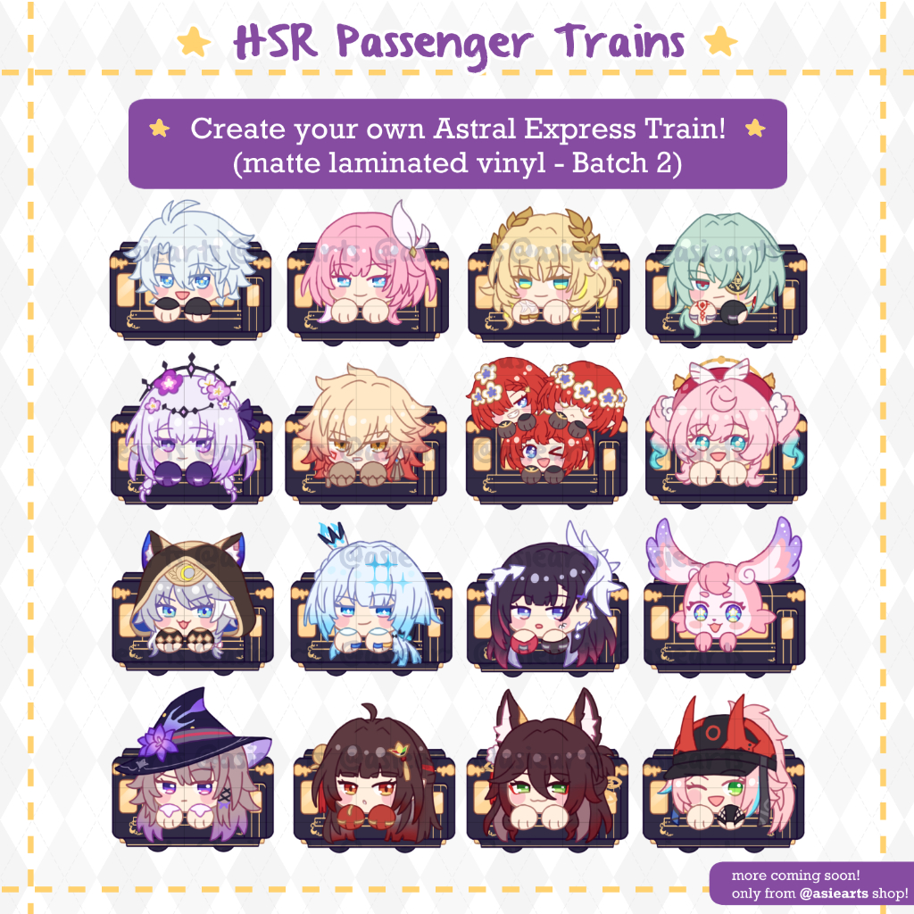 HSR Honkai Star Rail Batch 2 Passenger Train Vinyl Waterproof Stickers ...