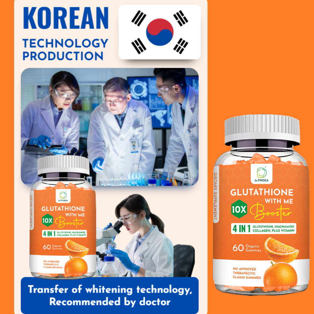 Dr Pinoca Glutathione Gummies 10X Booster 4in1 Glutathione with Collagen  Niacinamide Vitamins 60pcs
