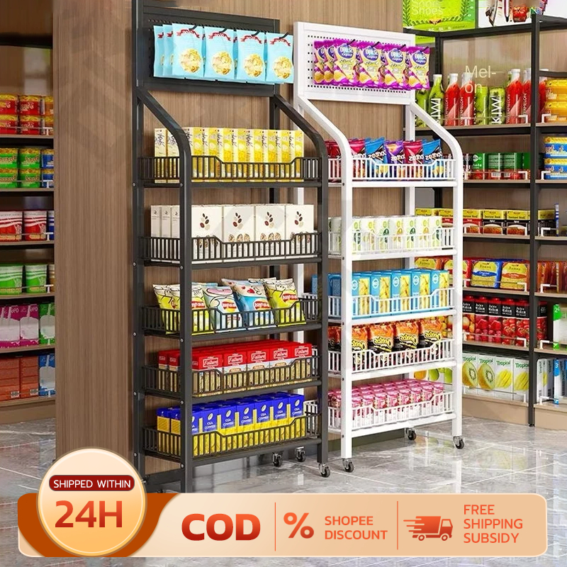 Supermarket Snack Storage Rack Food Beverage Mobile Display Rack ...