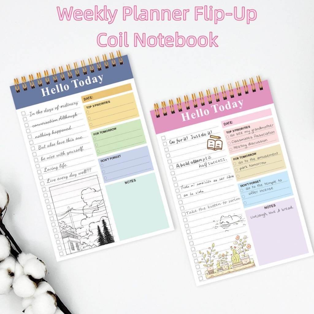 A5 Weekly Planner Notebook Flip-Up Notepad Life Record Notebook Work ...