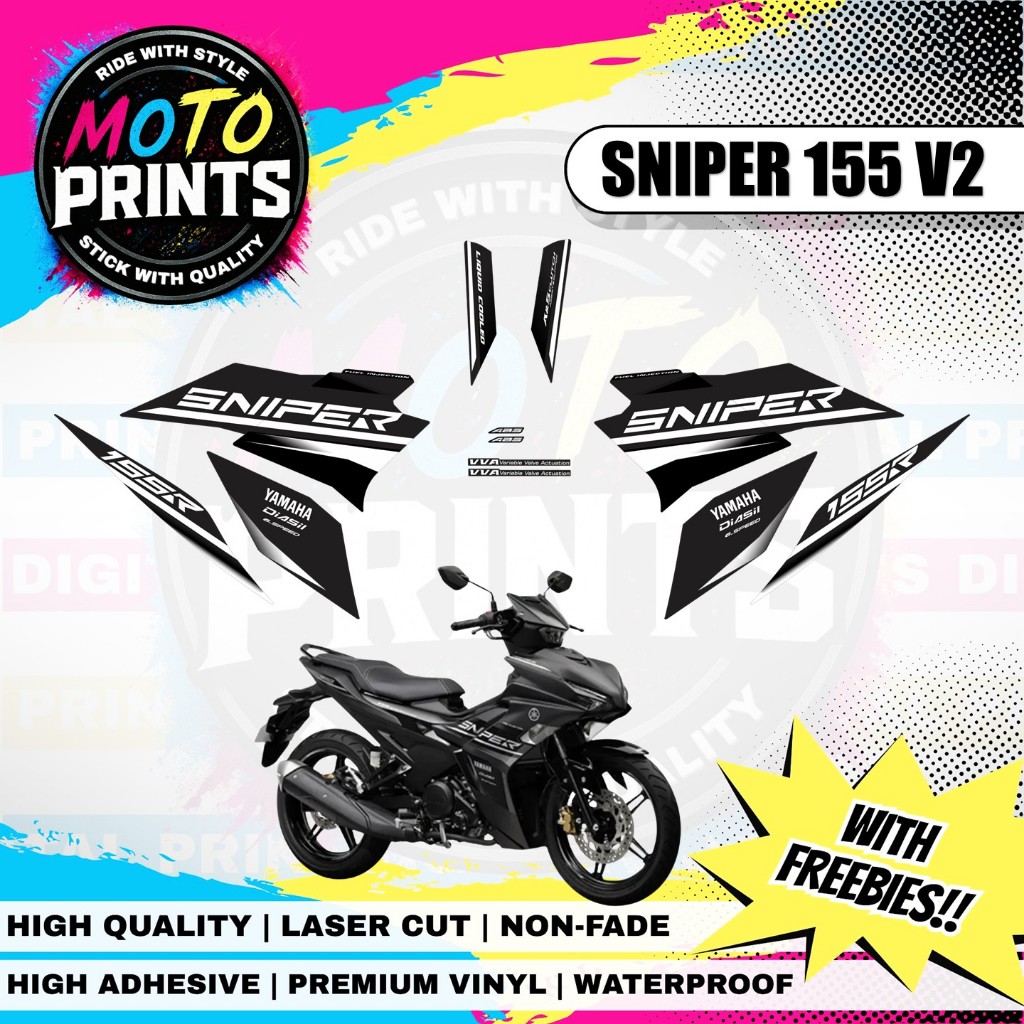 YAMAHA SNIPER 155 V2 2025 STOCK DECALS STICKER (WATERPROOF, LAMINATE ...