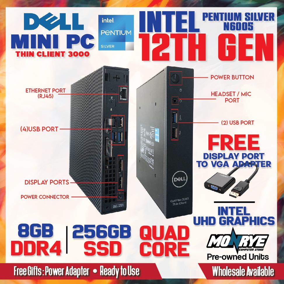 MINI PC INTEL CORE i7 i5 i3 16GB 8GB RAM 512GB 256GB 128GB SSD PLUG AND  PLAY READY TO USE
