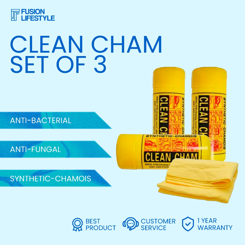CLEAN CHAM (SET OF 3) - Absorber Microfabric Synthetic Chamois ...