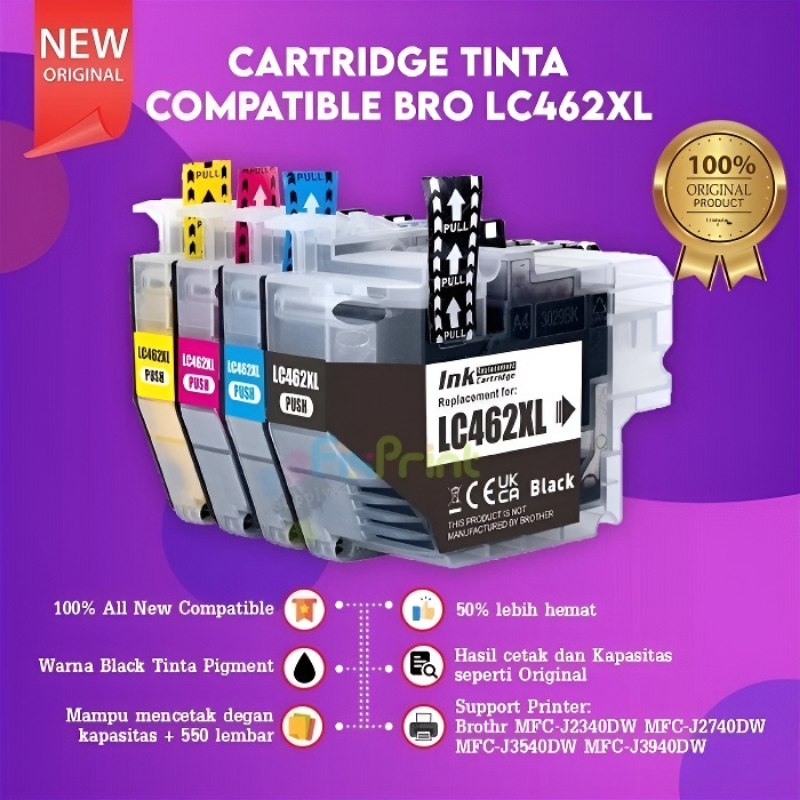 Brother LC-462XL ink Cartridge Black Cyan Magenta Yellow LC462XL ...