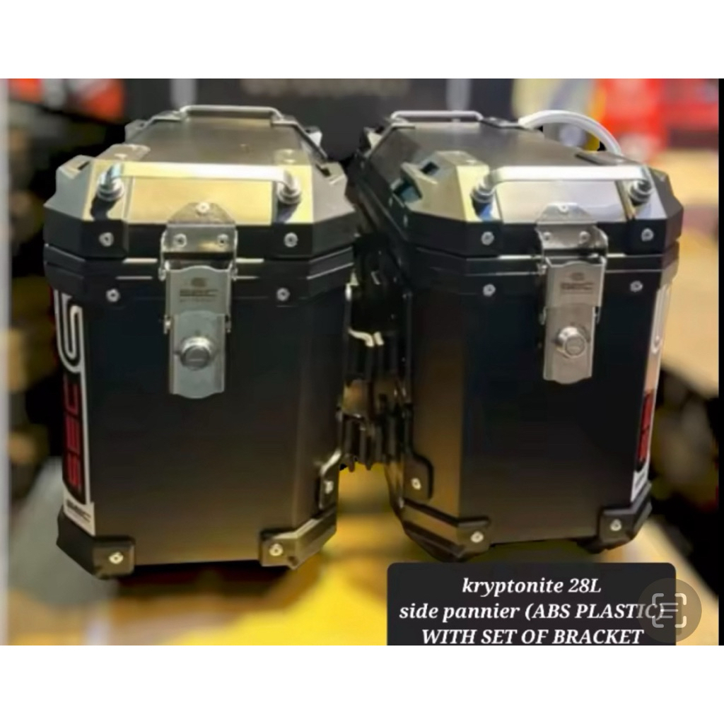 brand new sec kryptonite side box 28 liters plastic box | Shopee ...