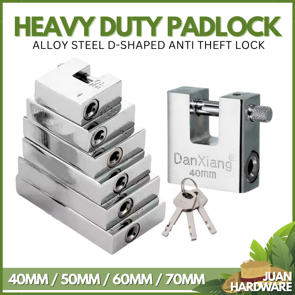 Anti theft Heavy Duty Padlock D-Shaped Hardware Lock for Garage Door ...