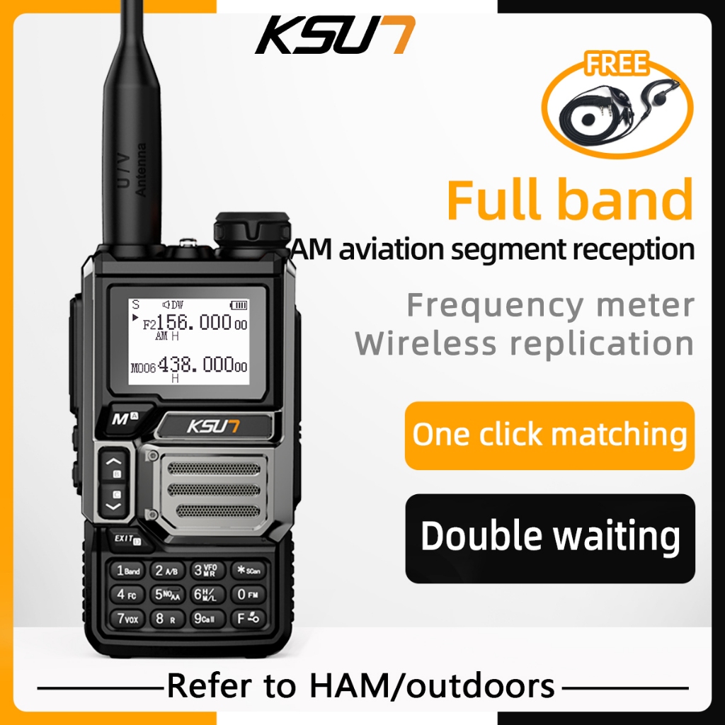 KSUN Walkie Talkie UV60D 5KM ALL Band 50-900MHZ Long Range Two Way ...