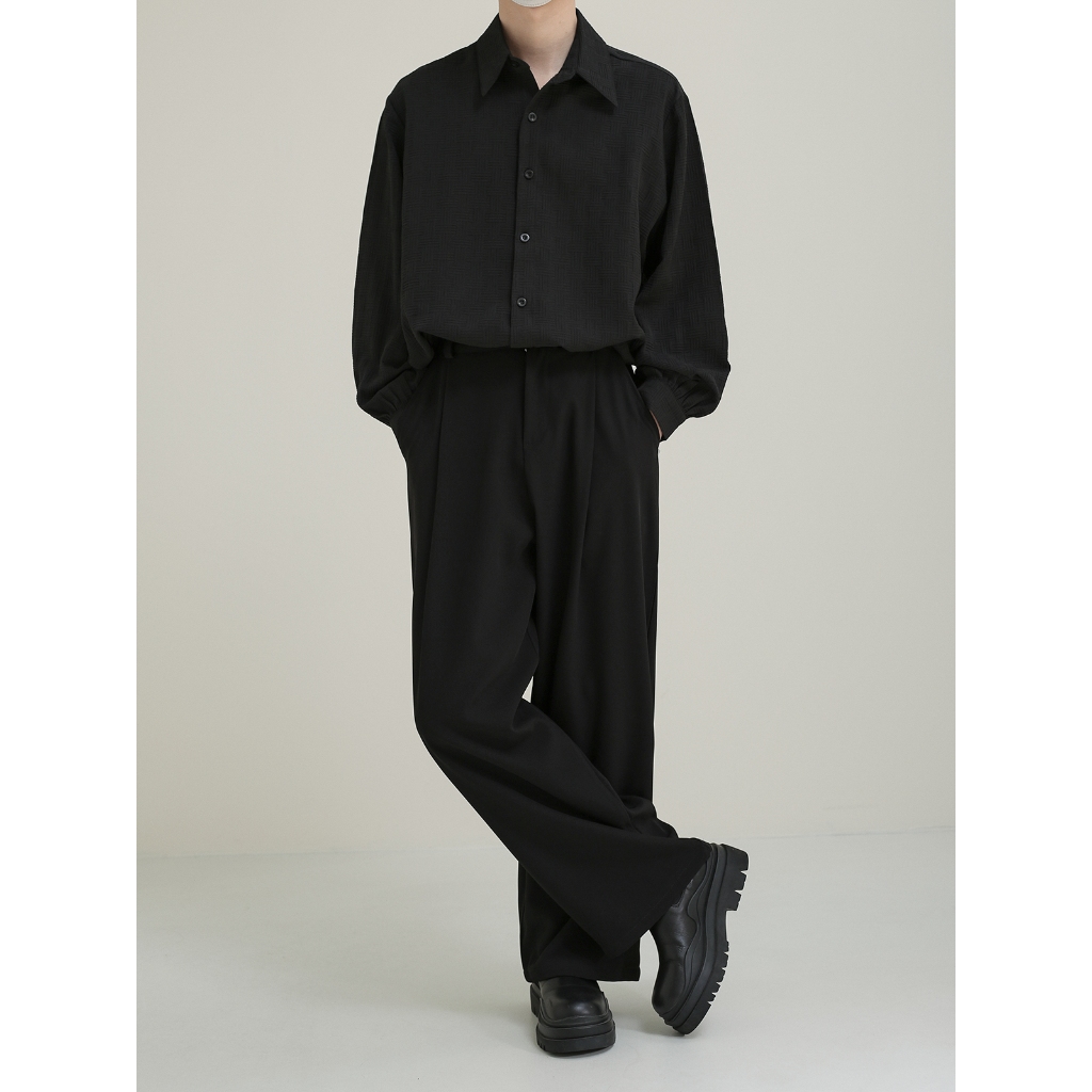Mannered Wide Leg Pants for Men Korean Style Straight Cut Loose ...