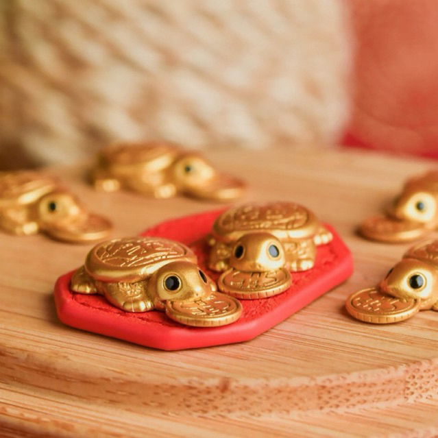 Ziyang Lucky Turtle Wallet Charm Money-biting Turtle for Longevity