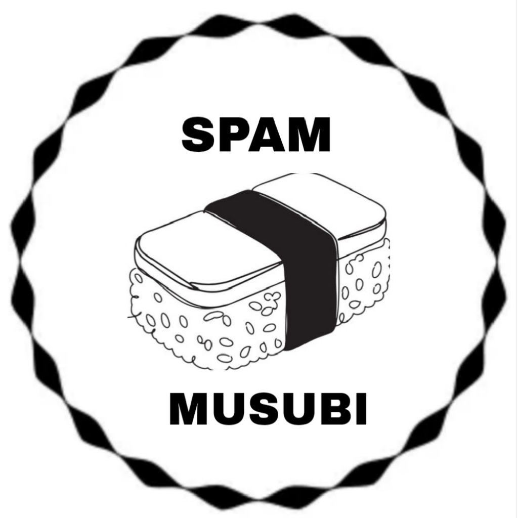 100Pcs Spam Musubi Waterproof Sticker Labels Black and White 40mm×40mm ...