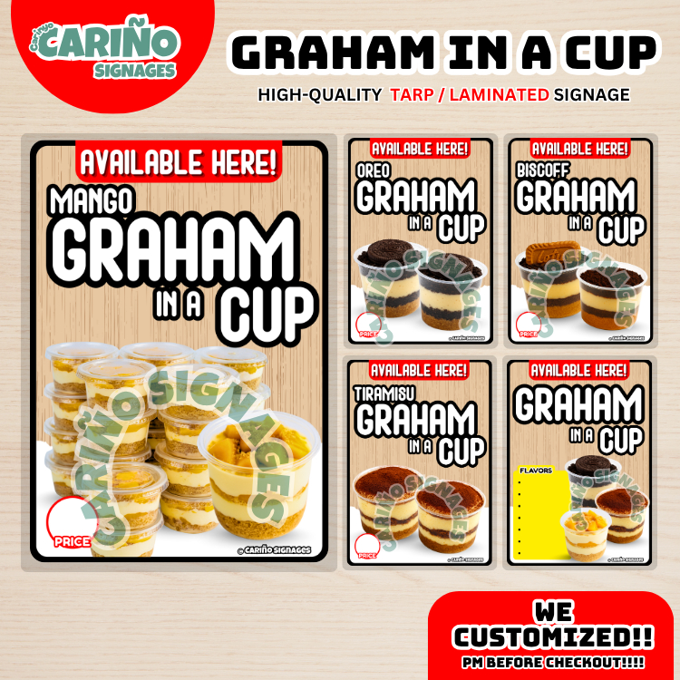 Laminated - Graham in a cup Laminated | Graham Dessert Menu Signages ...