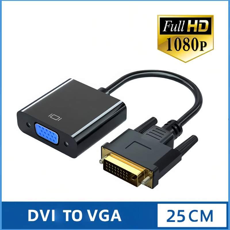 2 X DVI-D Digital Dual Link Male 24 1 To VGA HD15 Female Converter Adapter New E - Foto 3