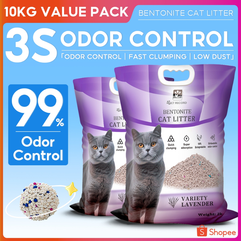 10KG Bentonite Cat Litter Deodorized Dust-Free Antibacterial Quick ...