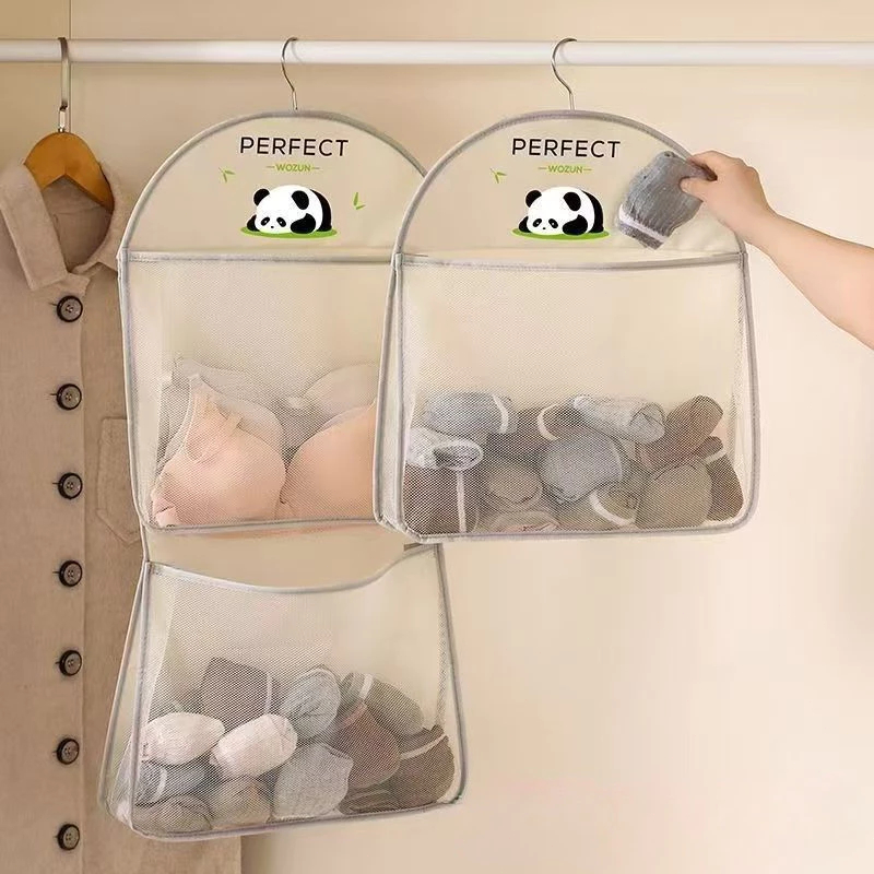 【Multi-functional】Mesh Pocket Pouch Organizer Underwear Sock Hanging ...